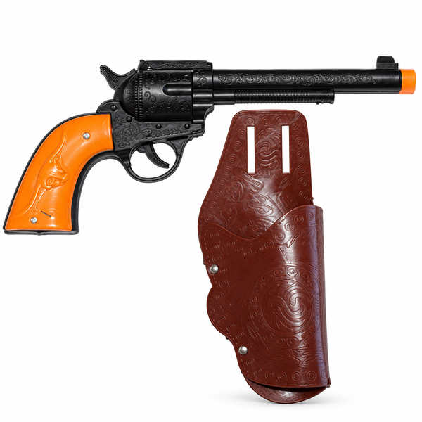 Large Toy Pistol & Brown Holster