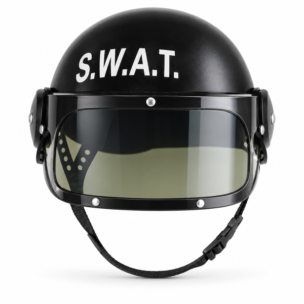 Black SWAT Costume Helmet with Visor