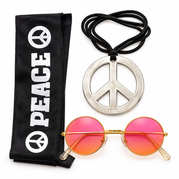Hippie Headband, Glasses & Necklace Set