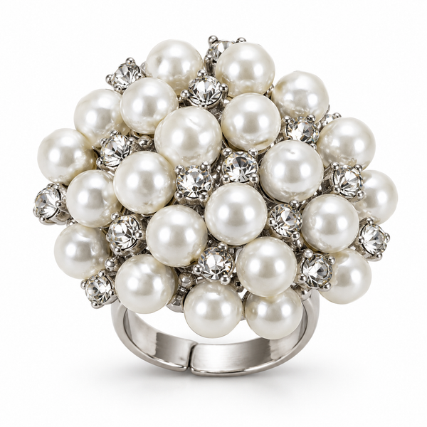 Pearl Cluster Costume Ring