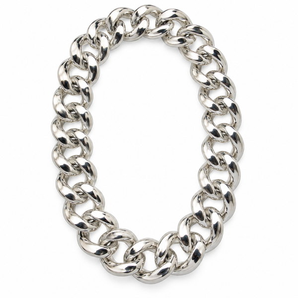 Silver Chunky Chain Costume Necklace