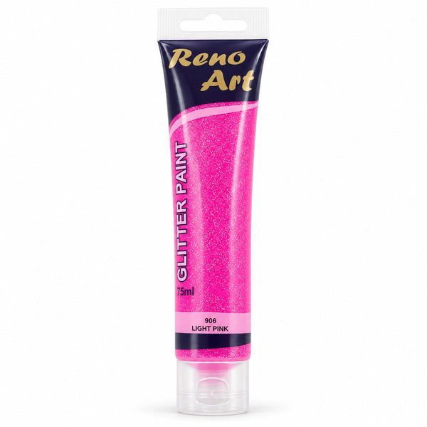 #906 Reno Art Acrylic Glitter Paint (75ml) - Light Pink