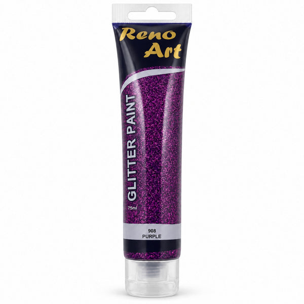 #908 Reno Art Acrylic Glitter Paint (75ml) - Purple