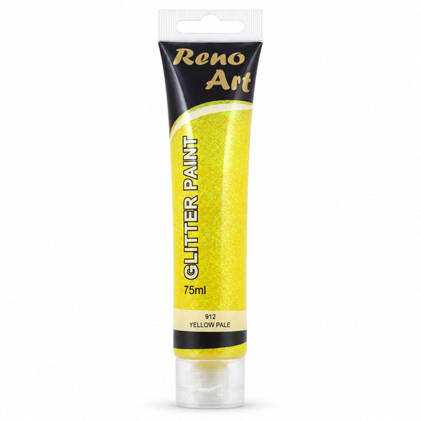 #912 Reno Art Acrylic Glitter Paint (75ml) - Yellow Pale
