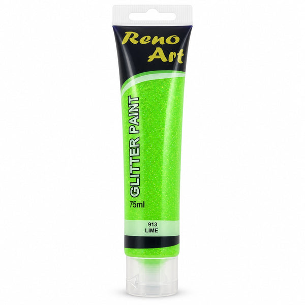 #913 Reno Art Acrylic Glitter Paint (75ml) - Lime