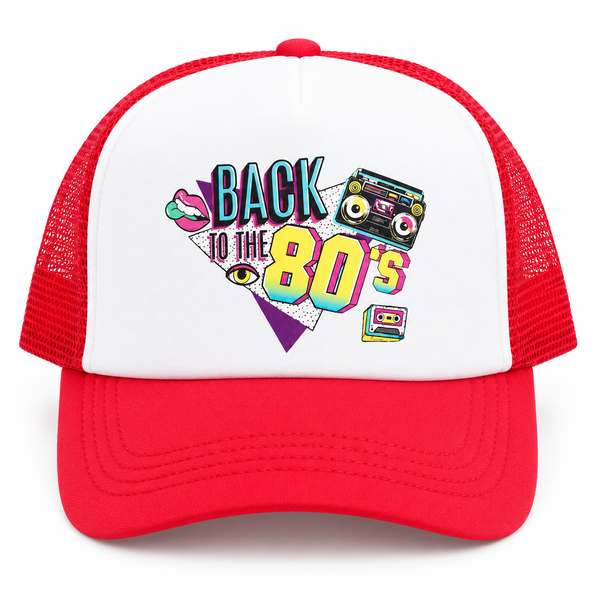 Back to the 80s Red Trucker Cap