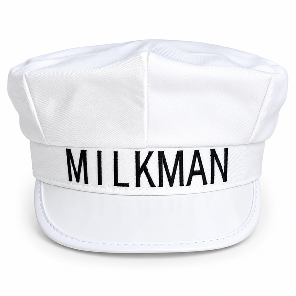 White Milkman Costume Cap