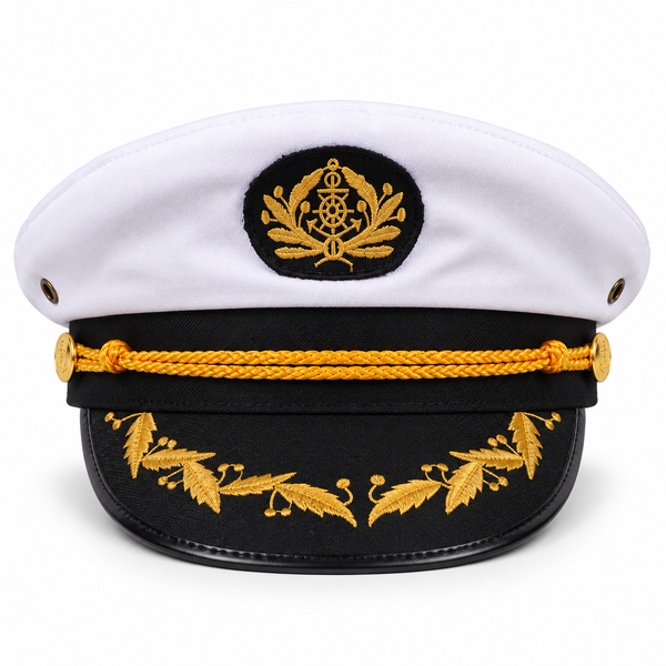 White Yacht Captain Costume Cap