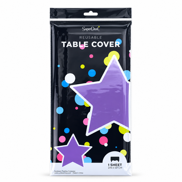 Reusable Plastic Table Cloth (137x274cm) - Purple (HO0068)
