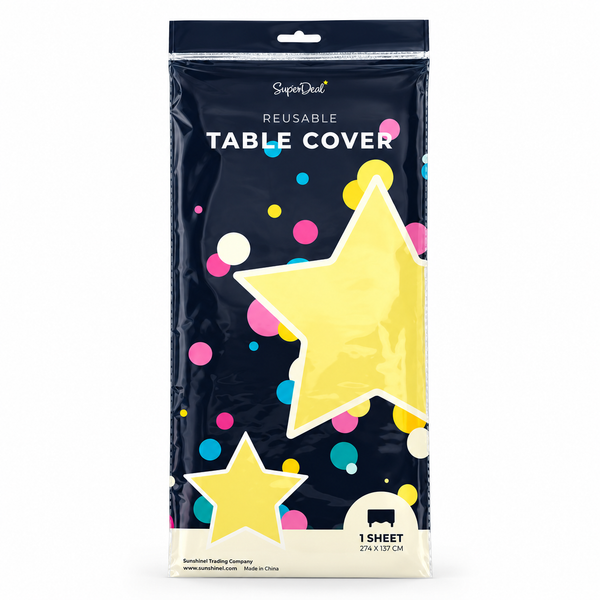Reusable Plastic Table Cloth (137x274cm) - Lemon Yellow (HO0071)