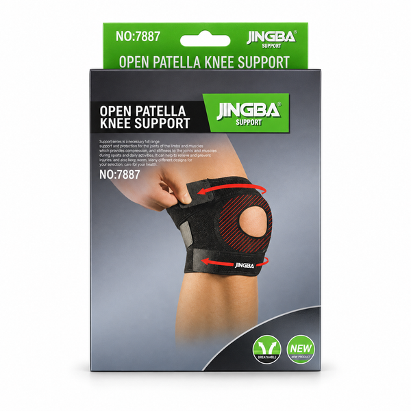 JINGBA Premium Compression Support - Adjustable Open-Patella Knee
