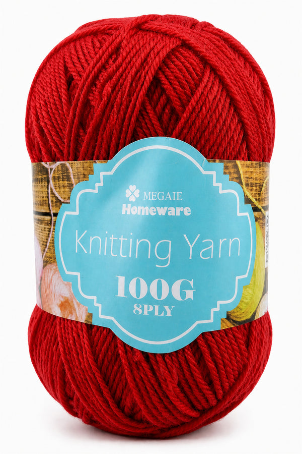 Knitting Yarn (100g) - Red (#01)