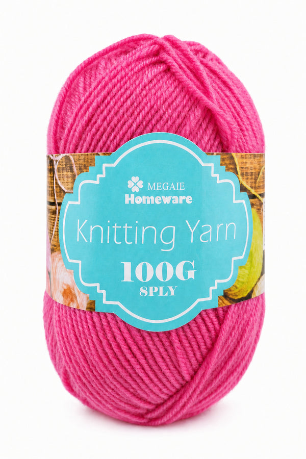 Knitting Yarn (100g) - Peony Pink (#13)