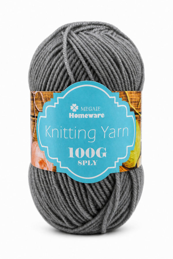 Knitting Yarn (100g) - Grey (#15)