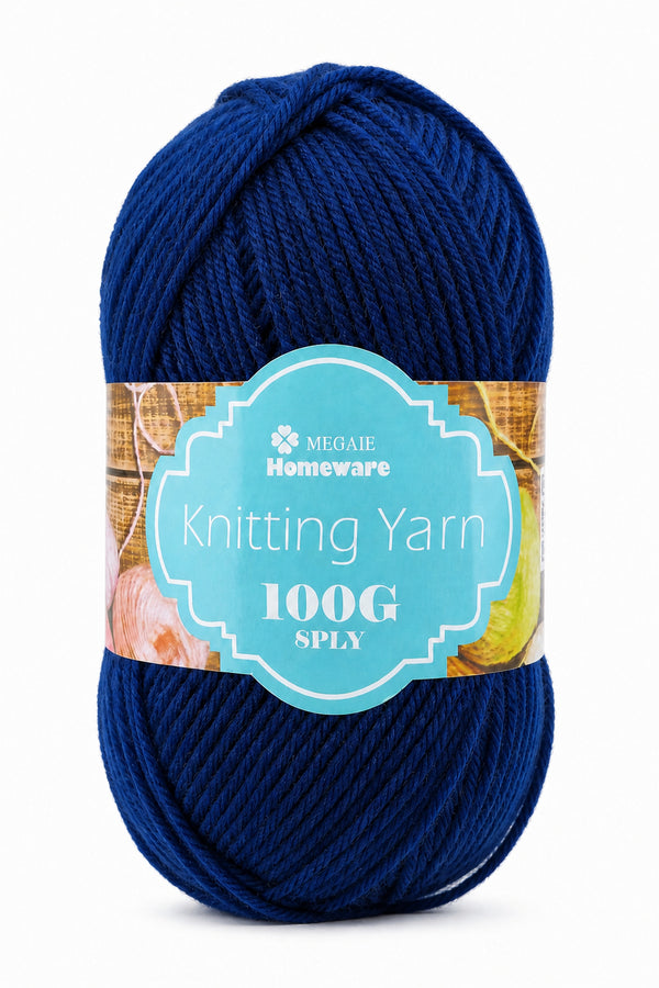 Knitting Yarn (100g) - Navy Blue (#18)