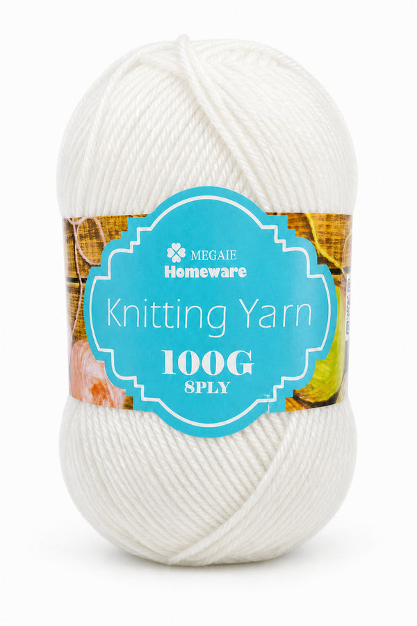 Knitting Yarn (100g) - White (#02)
