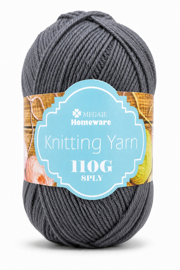 Knitting Yarn (100g) - Dark Grey (#34)