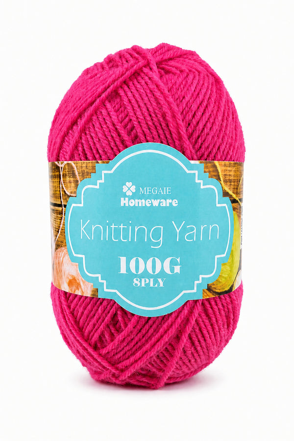 Knitting Yarn (100g) - Hot Pink (#04)