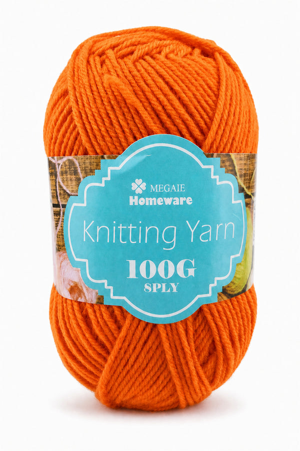 Knitting Yarn (100g) - Orange (#09)