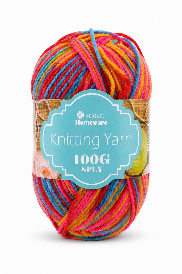 Knitting Yarn (100g) - Multi Bright Colours (#S36)