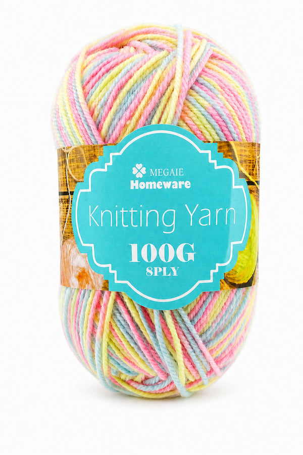 Knitting Yarn (100g) - Multi Pastel Pink/Blue/Yellow (#S41)