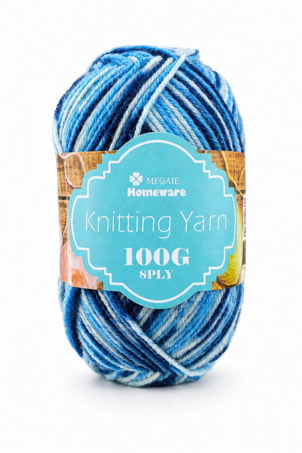 Knitting Yarn (100g) - Multi Blue (#S5)