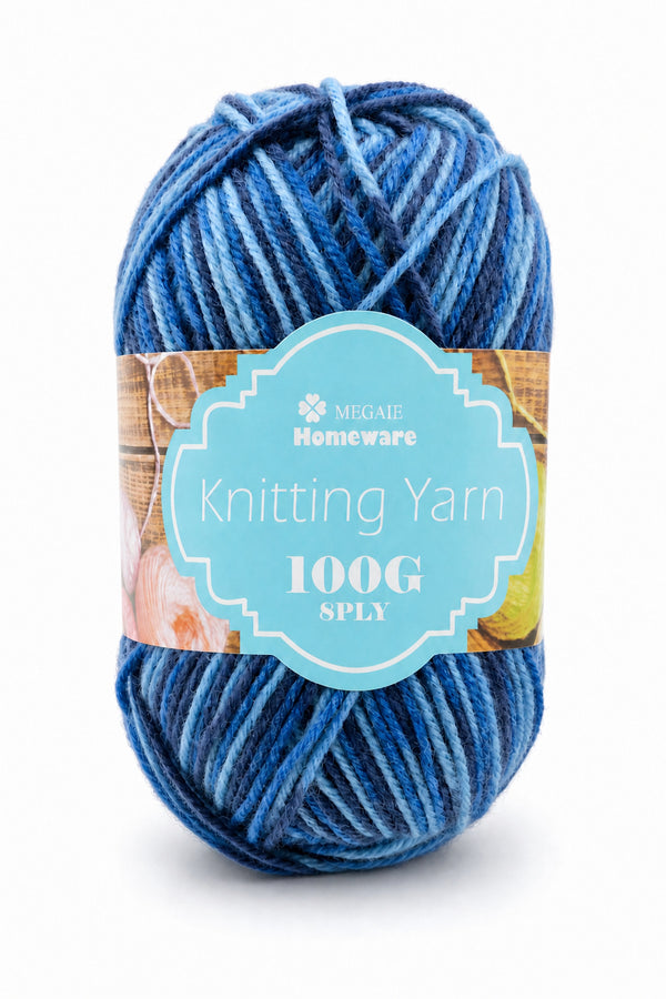 Knitting Yarn (100g) - Multi Blue (#S60)