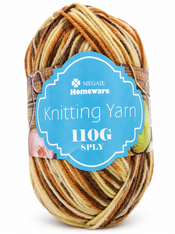 Knitting Yarn (100g) - Multi Brown (#S62)