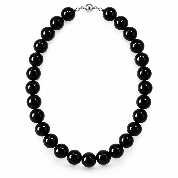 Hen's Night - Pearl-Effect Bead Necklace - Black