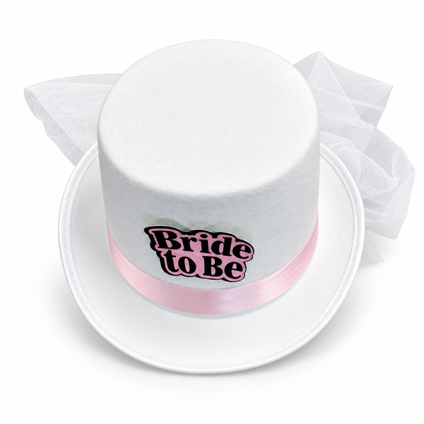 Hen's Night - Bride to Be Mini Top Hat with Veil