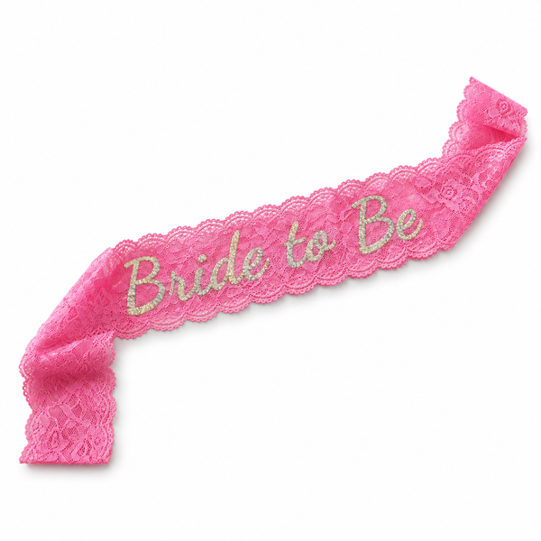 Hen's Night - Bride to Be Lace Sash - Hot Pink