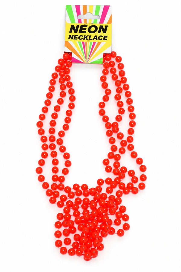 Neon Series (UV Glow) - Beaded Necklace (Orange)