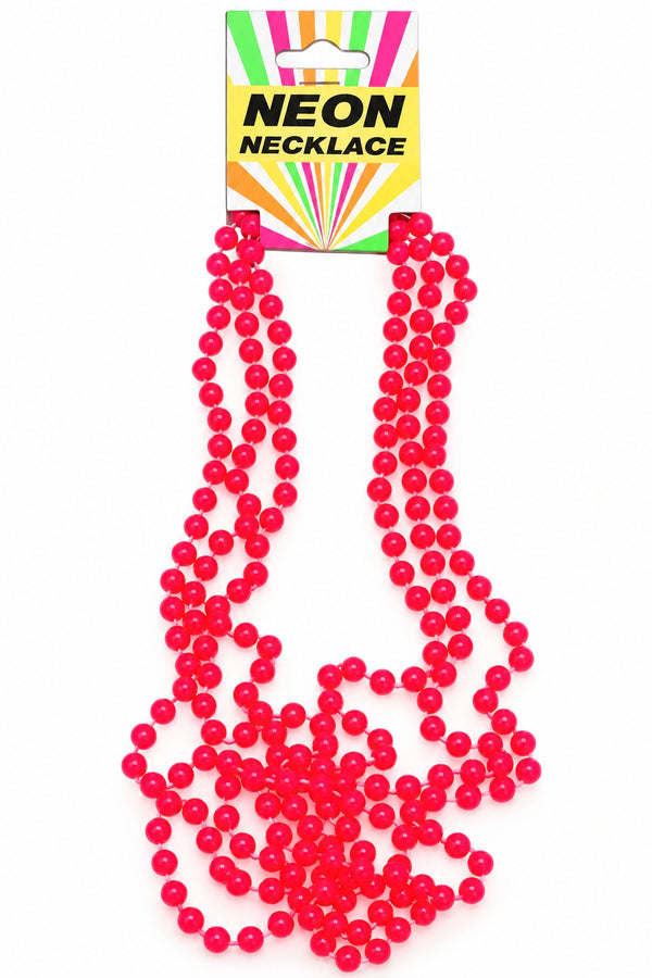 Neon Series (UV Glow) - Beaded Necklace (Pink)