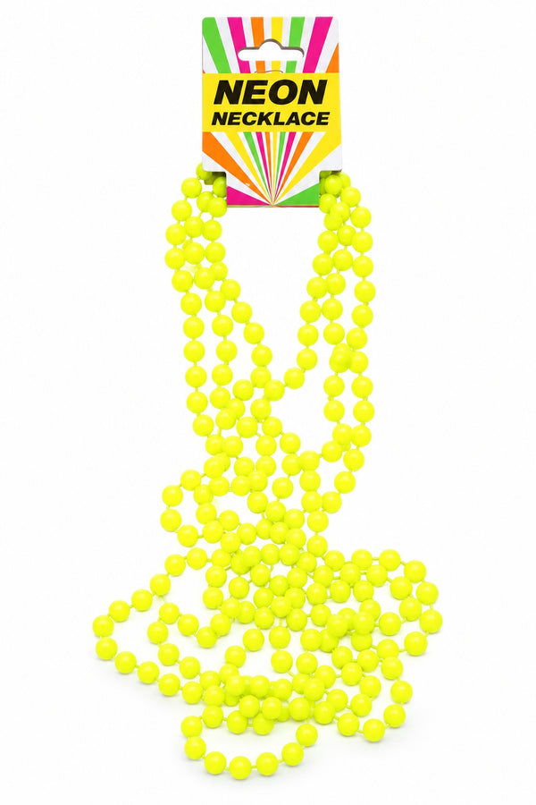 Neon Series (UV Glow) - Beaded Necklace (Yellow)