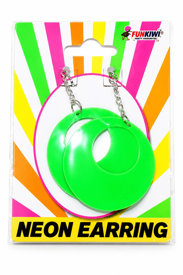 Neon Series (UV Glow) - Oval Earrings (Green)