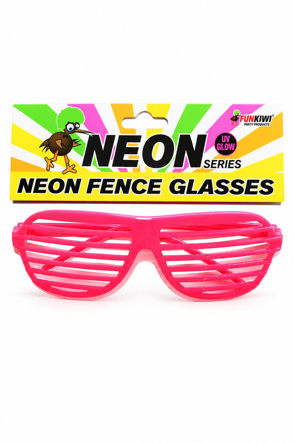 Neon Series (UV Glow) - Fence Glasses (Pink)