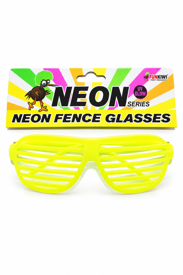 Neon Series (UV Glow) - Fence Glasses (Yellow)