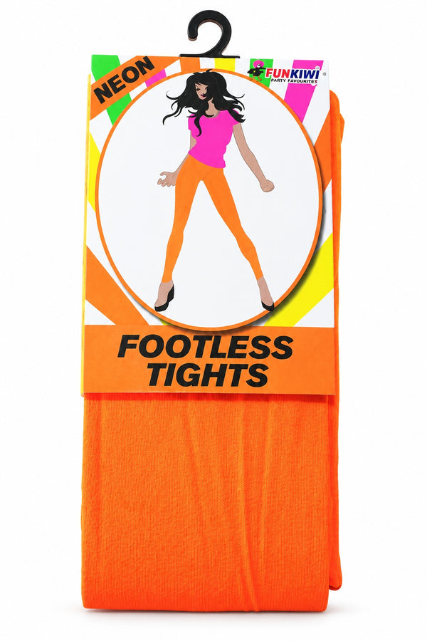 Neon Series (UV Glow) - Footless Tights (Orange)