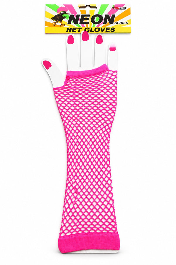 Neon Series (UV Glow) - Net Gloves (Pink)