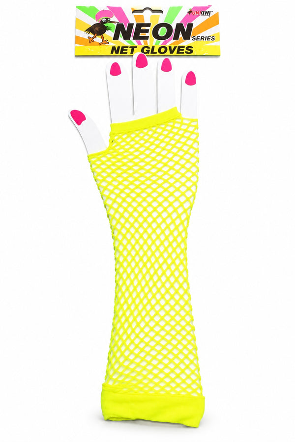 Neon Series (UV Glow) - Net Gloves (Yellow)