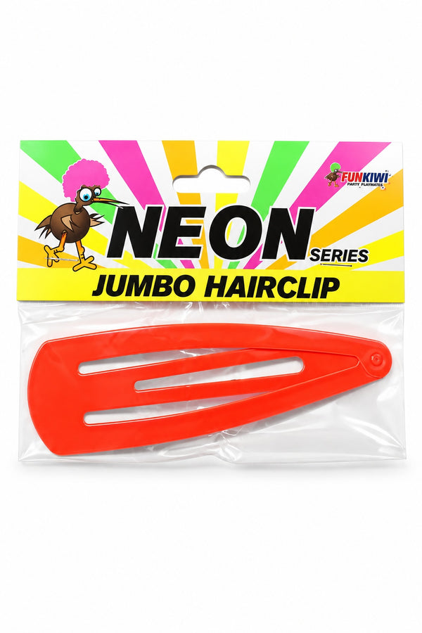 Neon Series (UV Glow) - Jumbo Hair Clip (Orange)