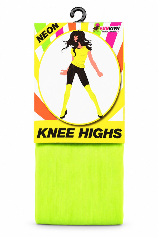 Neon Series (UV Glow) - Knee High Stockings (Yellow)