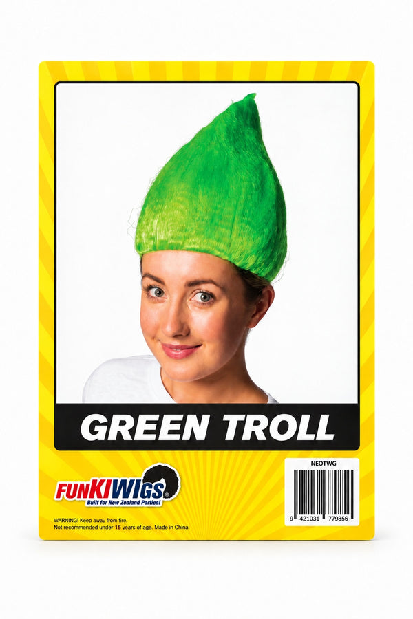 Neon Series (UV Glow) - Troll Wig (Green)