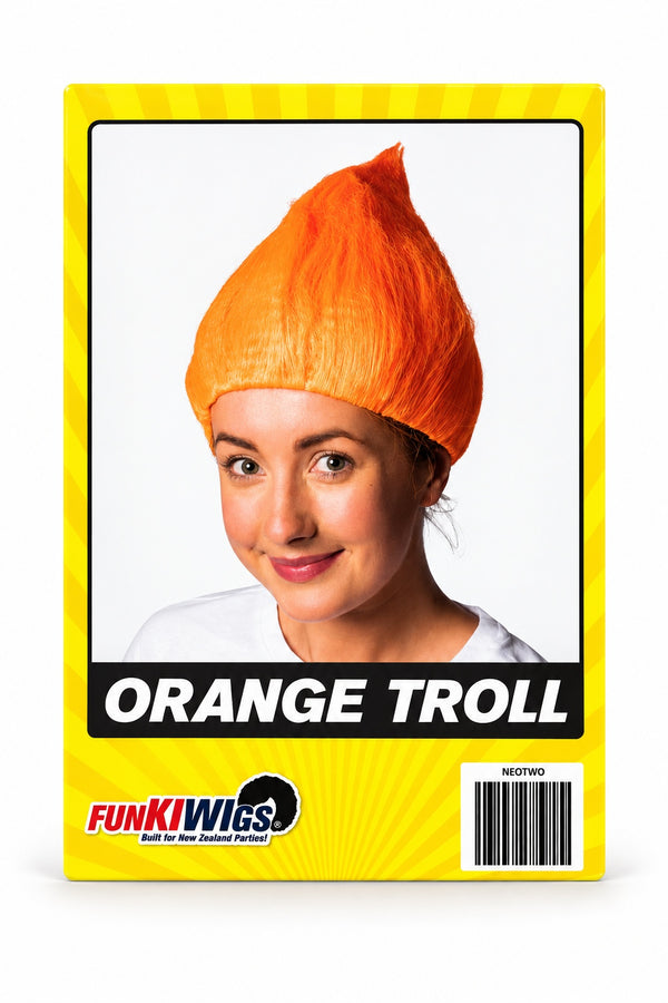 Neon Series (UV Glow) - Troll Wig (Orange)