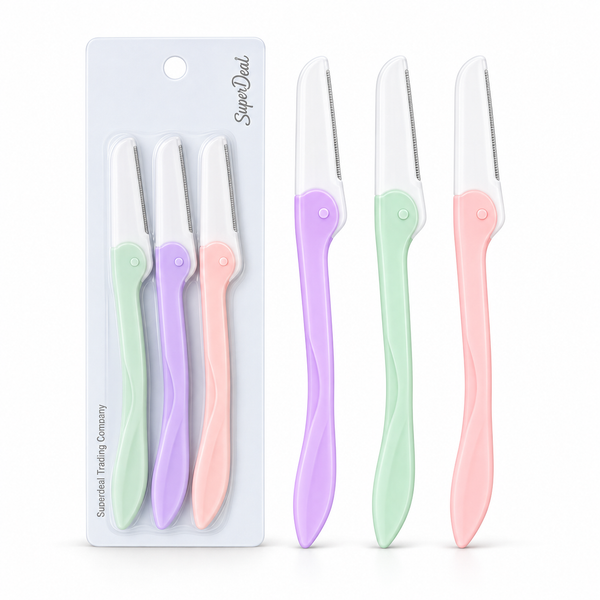 SuperDeal Eyebrow Trimming Knives – 3 Pack