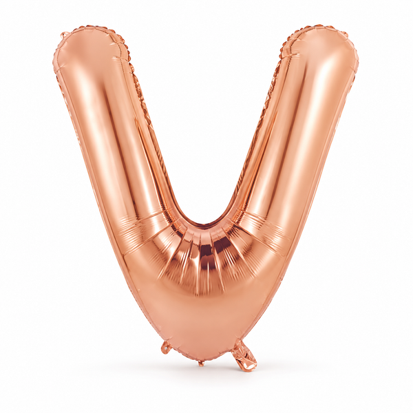 Rose Gold Letter V Foil Balloon
