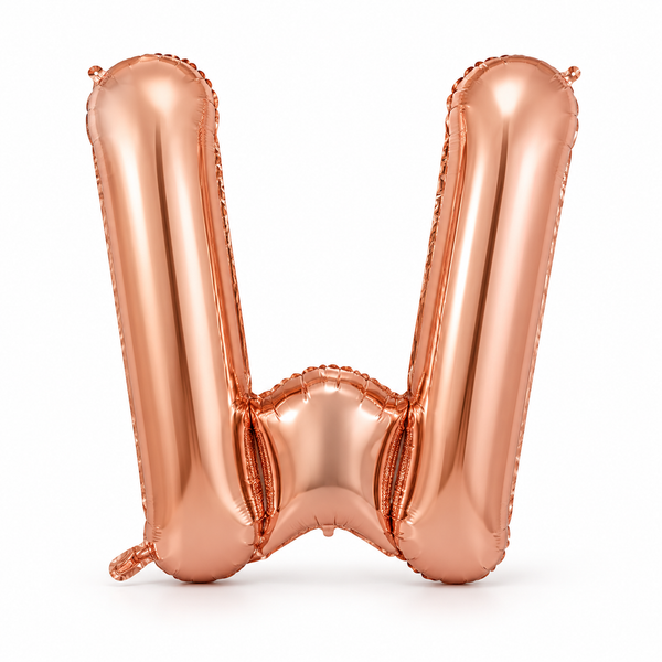 Rose Gold Letter W Foil Balloon