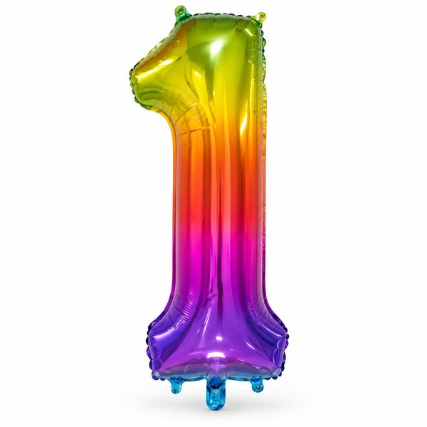 Rainbow Number 1 Foil Balloon