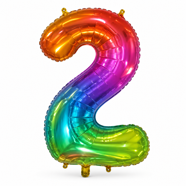 Rainbow Number 2 Foil Balloon