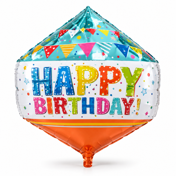 Foil Balloon (40x74cm) - Diamond Shaped Happy Birthday
